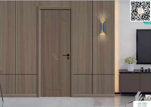 廠價(jià)新款鑫順來(lái)21-153掃碼輕奢鑲金屬條木門(mén)，掃二維碼看裝修風(fēng)格
