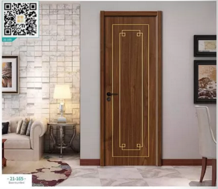 廠價(jià)新款鑫順來(lái)21-165掃碼輕奢鑲金屬條木門(mén)，掃二維碼看裝修風(fēng)格